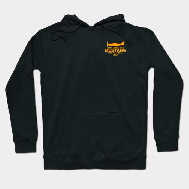 North American P-51 Mustang (Small logo) Hoodie by Tailgunnerstudios